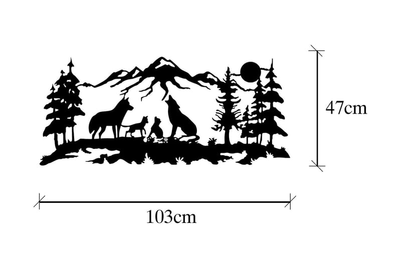 WOLF PACK Väggdekor Svart - Inredning & dekor - Väggdekor - Skyltar - Plåtskylt