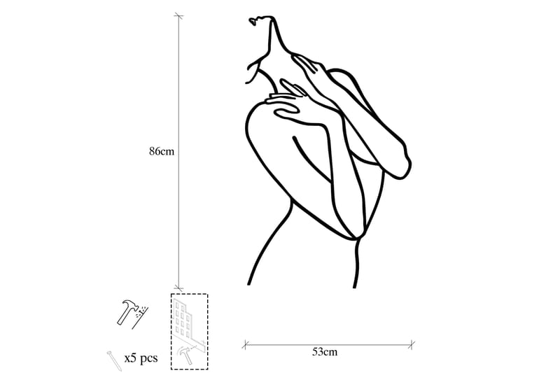 WOMAN LINES Väggdekor Svart - Inredning & dekor - Väggdekor - Skyltar - Plåtskylt