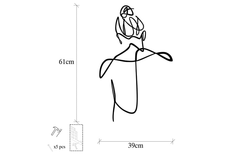 WOMAN WITH HAIR BUN Väggdekor Svart - Inredning & dekor - Väggdekor - Skyltar - Plåtskylt