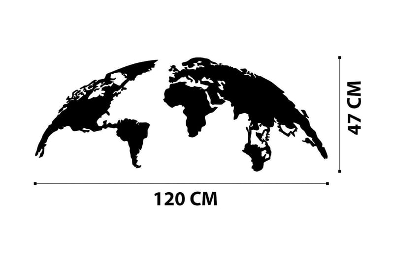 WORLD MAP Medium Väggdekor Svart - Inredning & dekor - Väggdekor - Skyltar - Plåtskylt