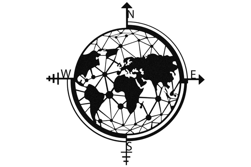 WORLD MAP Väggdekor Svart - Inredning & dekor - Väggdekor - Skyltar - Plåtskylt