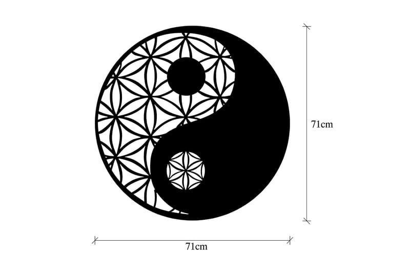 YIN & YANG Väggdekor Svart - Inredning & dekor - Väggdekor - Skyltar - Plåtskylt