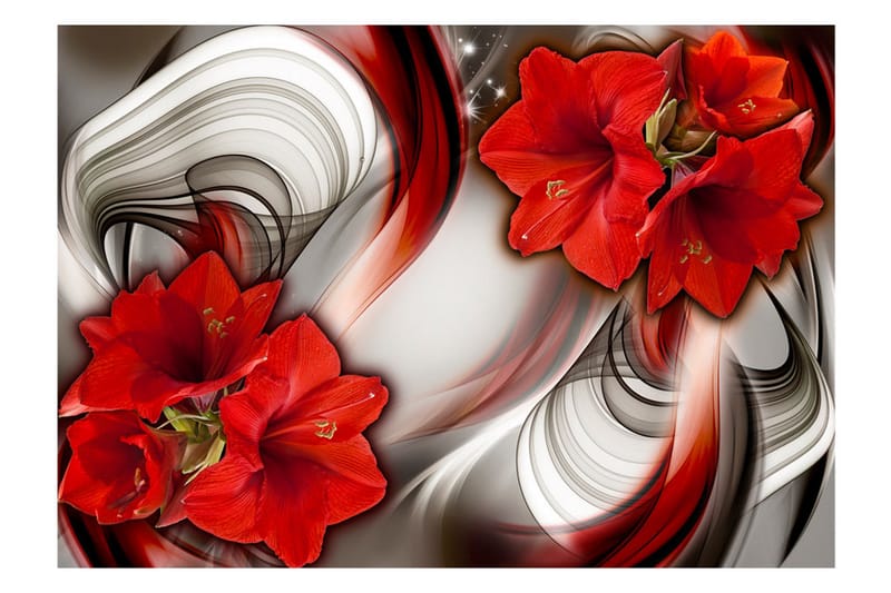 FOTOTAPET Amaryllis Ballad Of The Red 100x70 - Artgeist sp. z o. o. - Inredning & dekor - Väggdekor - Tapeter & tapettillbehör - Fototapeter