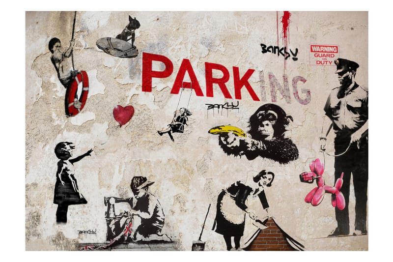 FOTOTAPET Banksy Graffiti Collage 300x210 - Artgeist sp. z o. o. - Inredning & dekor - Väggdekor - Tapeter & tapettillbehör - Fototapeter