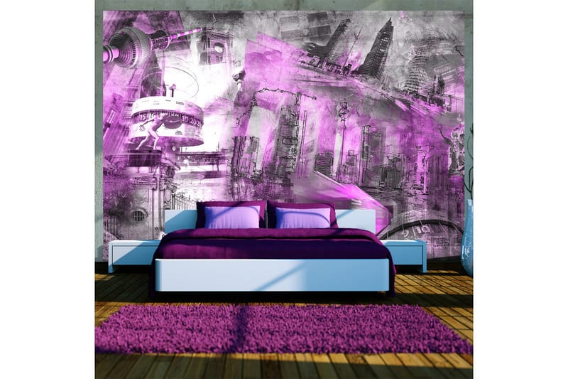 FOTOTAPET Berlin Kollage Violett 350x245 - Artgeist sp. z o. o. - Inredning & dekor - Väggdekor - Tapeter & tapettillbehör - Fototapeter