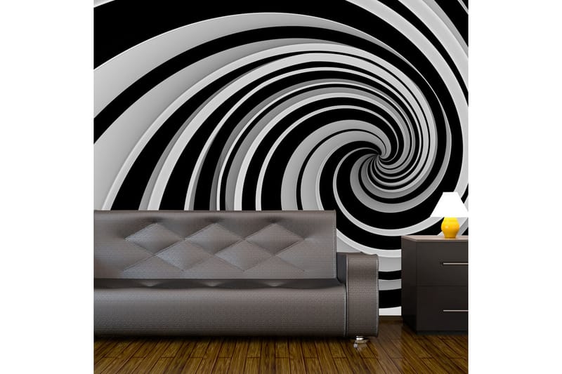 FOTOTAPET Black And White Swirl 250x193 - Artgeist sp. z o. o. - Inredning & dekor - Väggdekor - Tapeter & tapettillbehör - Fototapeter