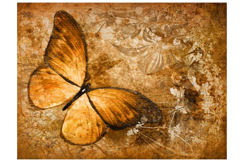 FOTOTAPET Butterfly Sepia 200x154 - Artgeist sp. z o. o. - Inredning & dekor - Väggdekor - Tapeter & tapettillbehör - Fototapeter