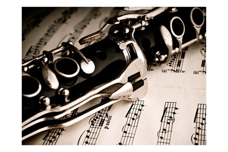 FOTOTAPET Clarinet And Music Notes 300x231 - Artgeist sp. z o. o. - Inredning & dekor - Väggdekor - Tapeter & tapettillbehör - Fototapeter