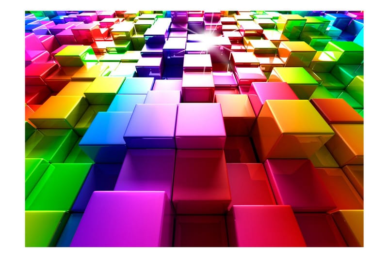 FOTOTAPET Colored Cubes 200x140 - Artgeist sp. z o. o. - Inredning & dekor - Väggdekor - Tapeter & tapettillbehör - Fototapeter