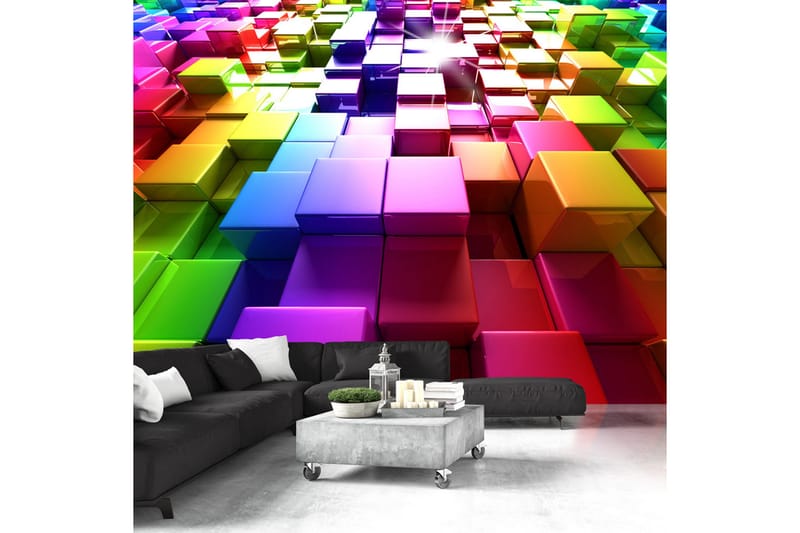 FOTOTAPET Colored Cubes 200x140 - Artgeist sp. z o. o. - Inredning & dekor - Väggdekor - Tapeter & tapettillbehör - Fototapeter