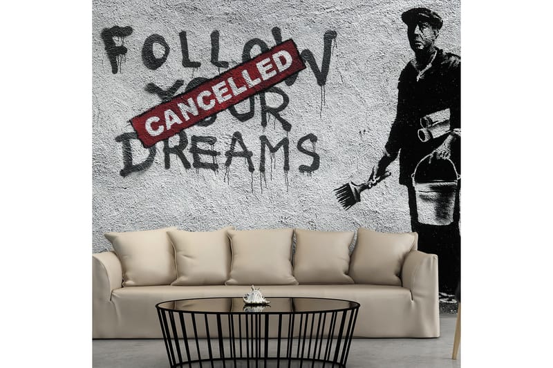 FOTOTAPET Dreams Cancelled Banksy 200x140 - Artgeist sp. z o. o. - Inredning & dekor - Väggdekor - Tapeter & tapettillbehör - Fototapeter