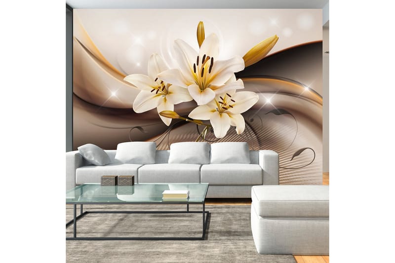 FOTOTAPET Golden Lily 250x175 - Artgeist sp. z o. o. - Inredning & dekor - Väggdekor - Tapeter & tapettillbehör - Fototapeter