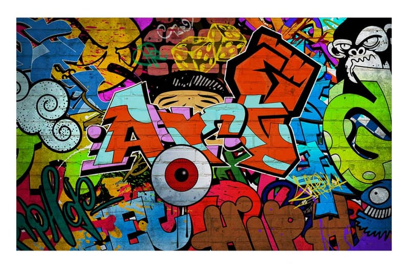 FOTOTAPET Graffiti Art 250x175 - Artgeist sp. z o. o. - Inredning & dekor - Väggdekor - Tapeter & tapettillbehör - Fototapeter