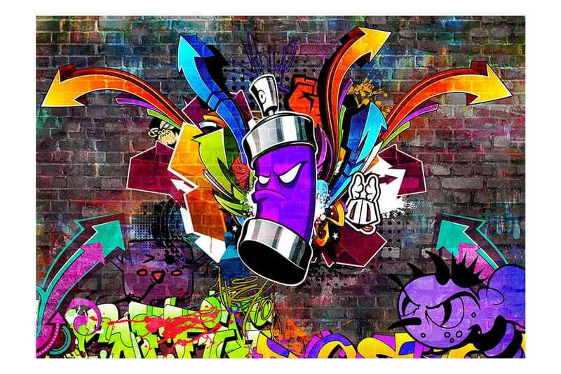 FOTOTAPET Graffiti Colourful Attack 100x70 - Artgeist sp. z o. o. - Inredning & dekor - Väggdekor - Tapeter & tapettillbehör - Fototapeter