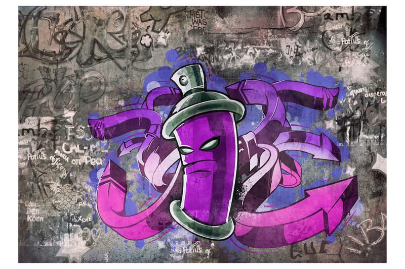 FOTOTAPET Graffiti Spray Can 100x70 - Artgeist sp. z o. o. - Inredning & dekor - Väggdekor - Tapeter & tapettillbehör - Fototapeter