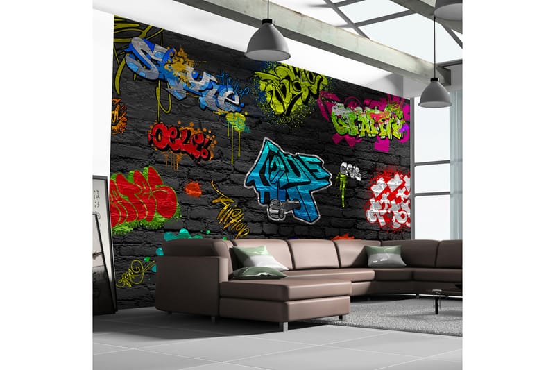 FOTOTAPET Graffiti Wall 200x140 - Artgeist sp. z o. o. - Inredning & dekor - Väggdekor - Tapeter & tapettillbehör - Fototapeter