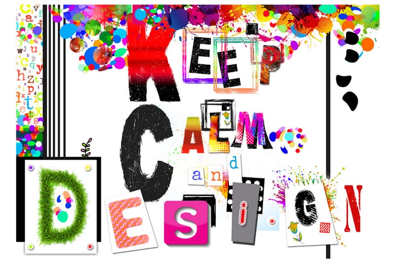 FOTOTAPET Keep Calm And Design 100x70 - Artgeist sp. z o. o. - Inredning & dekor - Väggdekor - Tapeter & tapettillbehör - Fototapeter