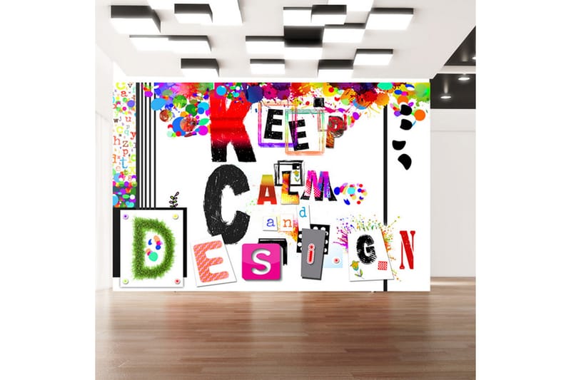 FOTOTAPET Keep Calm And Design 100x70 - Artgeist sp. z o. o. - Inredning & dekor - Väggdekor - Tapeter & tapettillbehör - Fototapeter