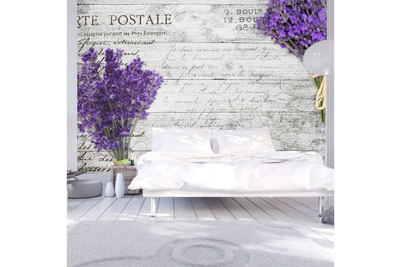 FOTOTAPET Lavender Postcard 150x105 - Artgeist sp. z o. o. - Inredning & dekor - Väggdekor - Tapeter & tapettillbehör - Fototapeter