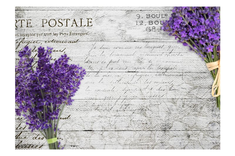 FOTOTAPET Lavender Postcard 200x140 - Artgeist sp. z o. o. - Inredning & dekor - Väggdekor - Tapeter & tapettillbehör - Fototapeter