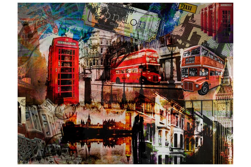 FOTOTAPET London Collage 400x309 - Artgeist sp. z o. o. - Inredning & dekor - Väggdekor - Tapeter & tapettillbehör - Fototapeter