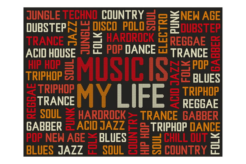 FOTOTAPET Music Is My Life 200x154 - Artgeist sp. z o. o. - Inredning & dekor - Väggdekor - Tapeter & tapettillbehör - Fototapeter