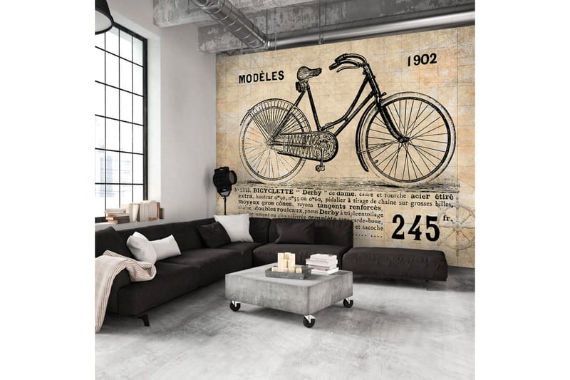 FOTOTAPET Old School Bicycle 350x245 - Artgeist sp. z o. o. - Inredning & dekor - Väggdekor - Tapeter & tapettillbehör - Fototapeter