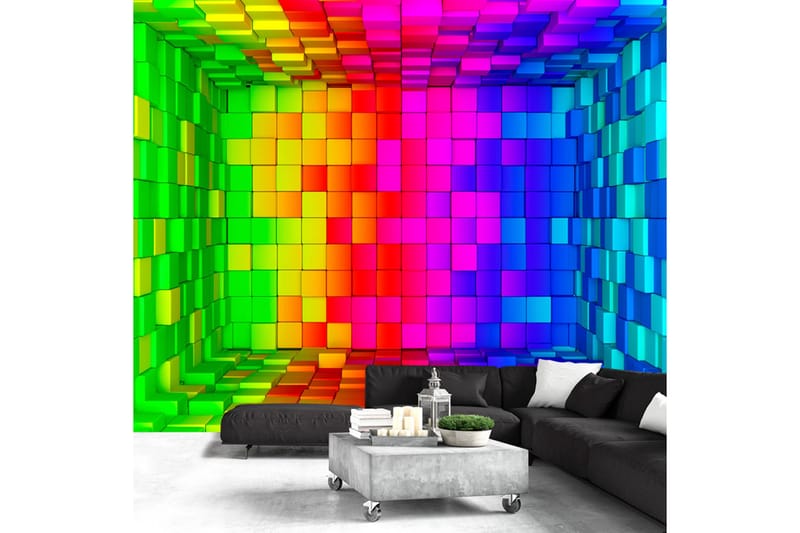 FOTOTAPET Rainbow Cube 100x70 - Artgeist sp. z o. o. - Inredning & dekor - Väggdekor - Tapeter & tapettillbehör - Fototapeter