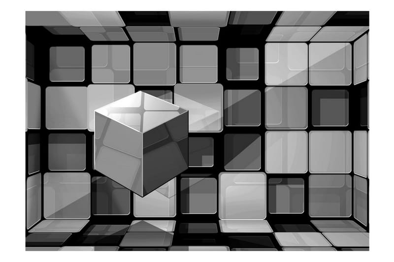 FOTOTAPET Rubik's Cube In Gray 100x70 - Artgeist sp. z o. o. - Inredning & dekor - Väggdekor - Tapeter & tapettillbehör - Fototapeter