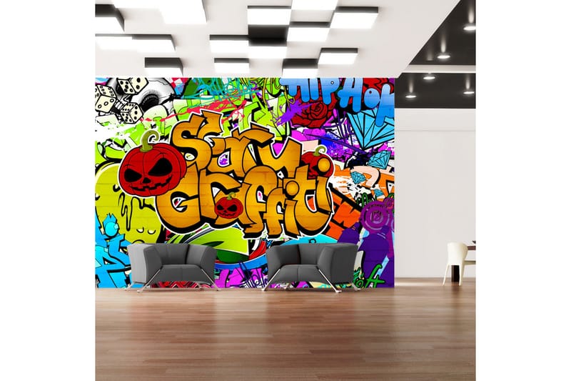 FOTOTAPET Scary Graffiti 100x70 - Artgeist sp. z o. o. - Inredning & dekor - Väggdekor - Tapeter & tapettillbehör - Fototapeter