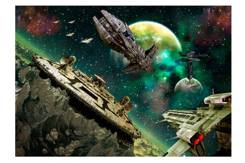 FOTOTAPET Space Fleet 100x70 - Artgeist sp. z o. o. - Inredning & dekor - Väggdekor - Tapeter & tapettillbehör - Fototapeter