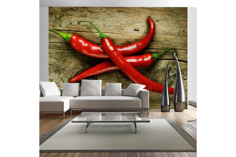 FOTOTAPET Spicy Chili Peppers 350x270 - Artgeist sp. z o. o. - Inredning & dekor - Väggdekor - Tapeter & tapettillbehör - Fototapeter