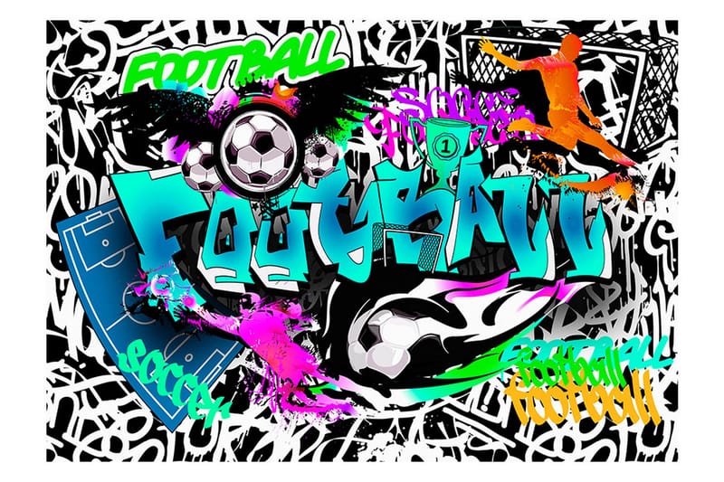 FOTOTAPET Sports Graffiti 100x70 - Artgeist sp. z o. o. - Inredning & dekor - Väggdekor - Tapeter & tapettillbehör - Fototapeter