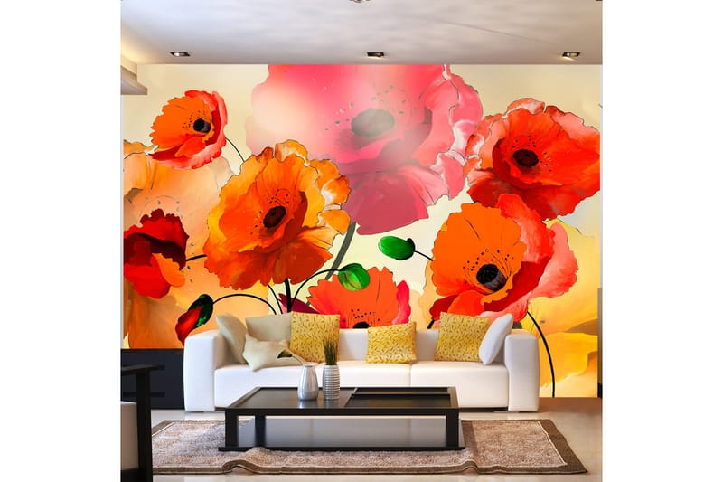 FOTOTAPET Velvet Poppies 350x245 - Artgeist sp. z o. o. - Inredning & dekor - Väggdekor - Tapeter & tapettillbehör - Fototapeter