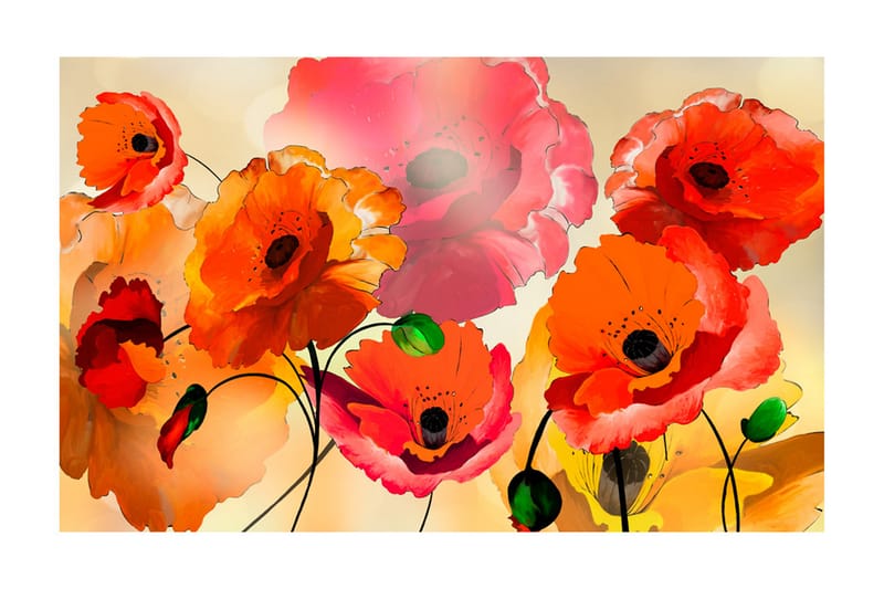 FOTOTAPET Velvet Poppies 450x280 - Artgeist sp. z o. o. - Inredning & dekor - Väggdekor - Tapeter & tapettillbehör - Fototapeter