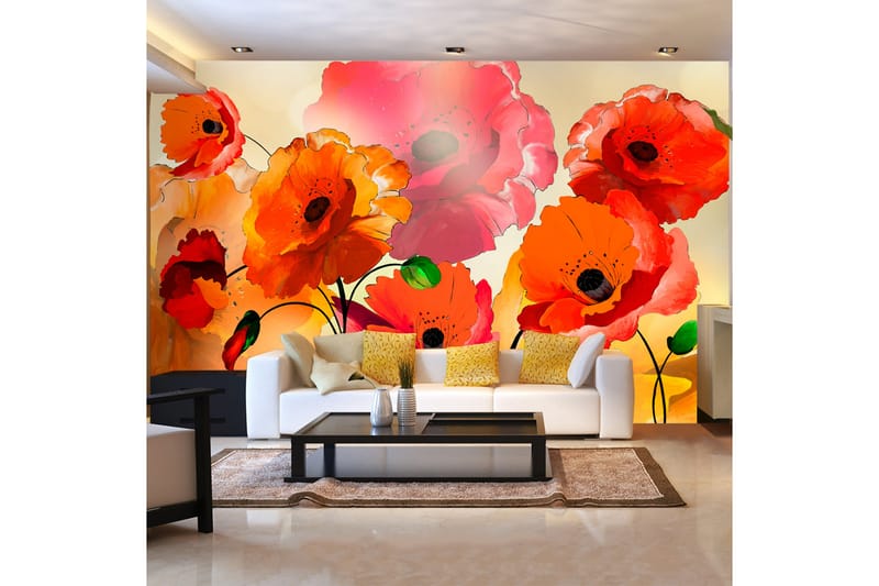 FOTOTAPET Velvet Poppies 450x280 - Artgeist sp. z o. o. - Inredning & dekor - Väggdekor - Tapeter & tapettillbehör - Fototapeter