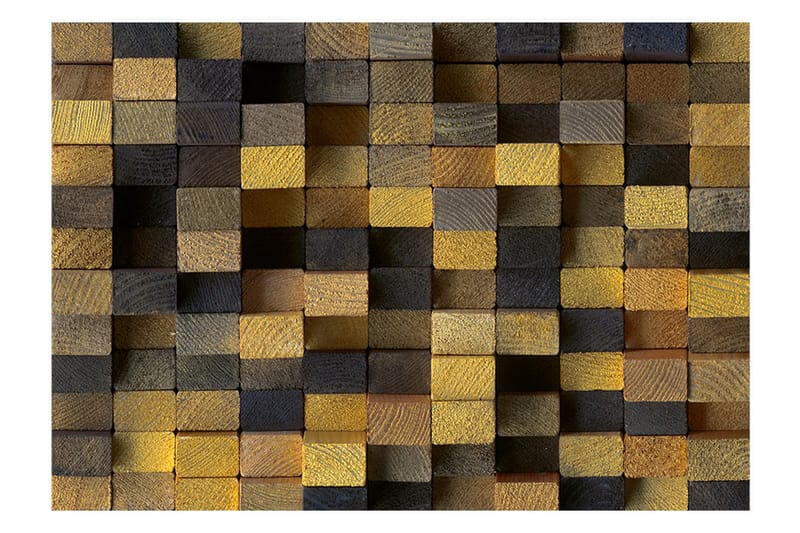 FOTOTAPET Wooden Cubes 150x105 - Artgeist sp. z o. o. - Inredning & dekor - Väggdekor - Tapeter & tapettillbehör - Fototapeter