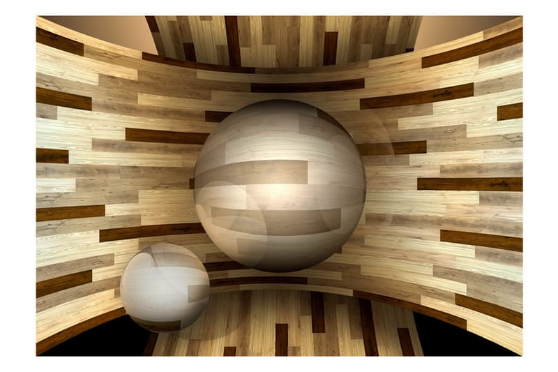 FOTOTAPET Wooden Orbit 150x105 - Artgeist sp. z o. o. - Inredning & dekor - Väggdekor - Tapeter & tapettillbehör - Fototapeter