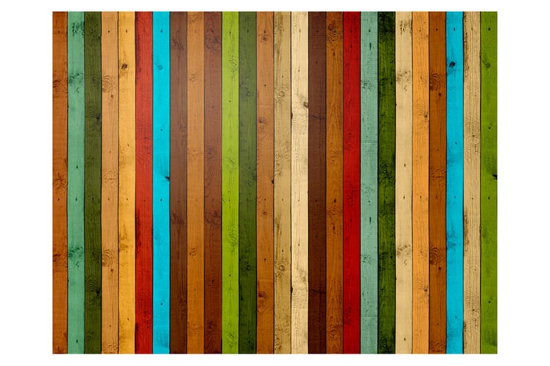 FOTOTAPET Wooden Rainbow 200x154 - Artgeist sp. z o. o. - Inredning & dekor - Väggdekor - Tapeter & tapettillbehör - Fototapeter