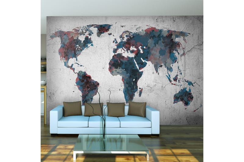 FOTOTAPET World Map On The Wall 200x154 - Artgeist sp. z o. o. - Inredning & dekor - Väggdekor - Tapeter & tapettillbehör - Fototapeter