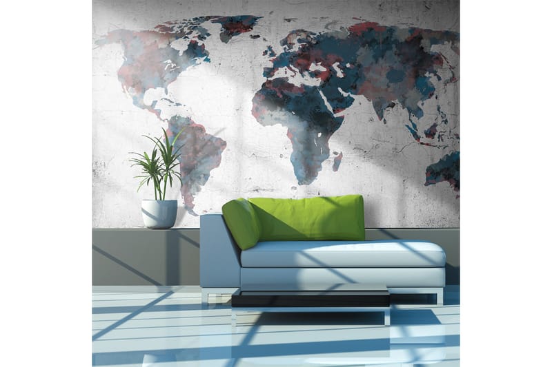 FOTOTAPET World Map On The Wall 450x270 - Artgeist sp. z o. o. - Inredning & dekor - Väggdekor - Tapeter & tapettillbehör - Fototapeter