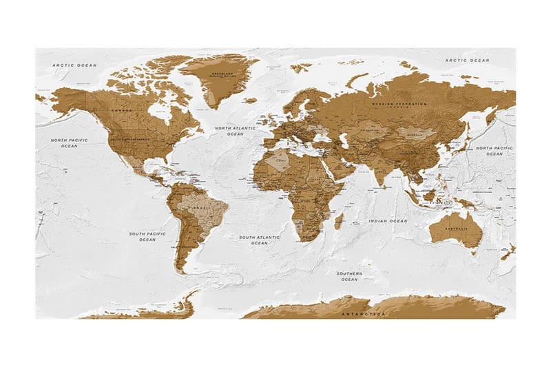 FOTOTAPET XXL World Map White Oceans II 500x280 - Artgeist sp. z o. o. - Inredning & dekor - Väggdekor - Tapeter & tapettillbehör - Fototapeter