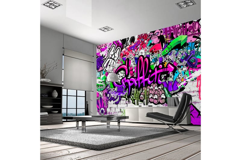 FOTOTAPET Purple Graffiti 100x70 - Artgeist sp. z o. o. - Inredning & dekor - Väggdekor - Tapeter & tapettillbehör - Fototapeter