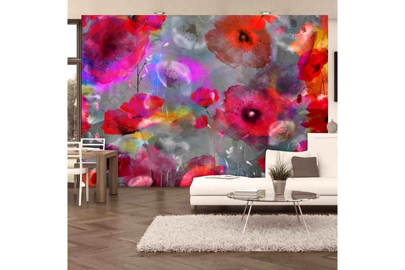 FOTOTAPET Painted Poppies 250x175 - Artgeist sp. z o. o. - Inredning & dekor - Väggdekor - Tapeter & tapettillbehör - Fototapeter