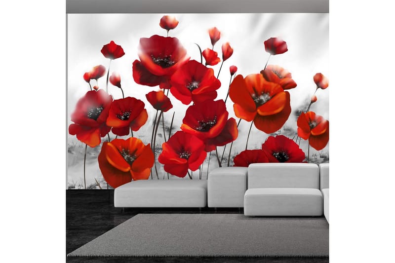 FOTOTAPET Poppies In The Moonlight 200x140 - Artgeist sp. z o. o. - Inredning & dekor - Väggdekor - Tapeter & tapettillbehör - Fototapeter