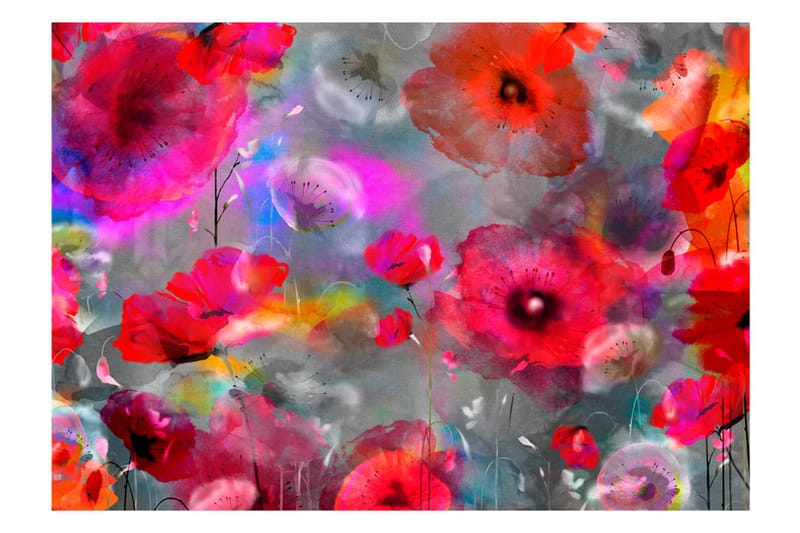 FOTOTAPET Painted Poppies 250x175 - Artgeist sp. z o. o. - Inredning & dekor - Väggdekor - Tapeter & tapettillbehör - Fototapeter