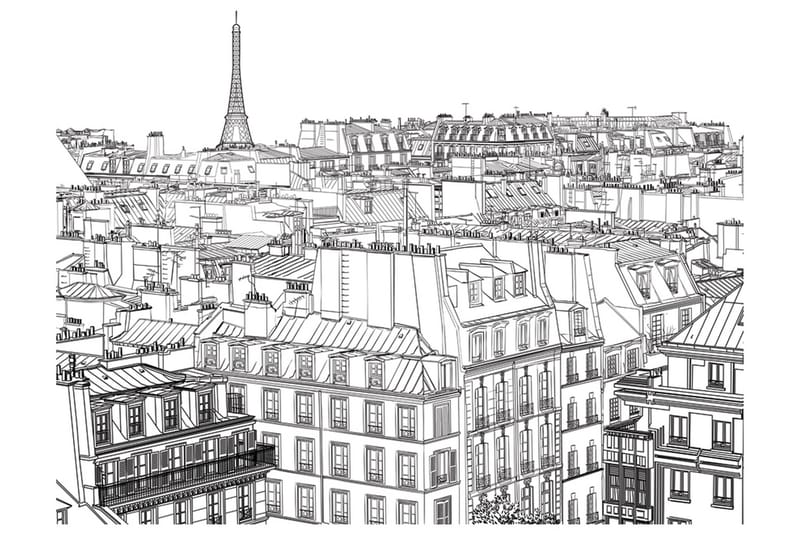 FOTOTAPET Parisian S Sketchbook 250x193 - Artgeist sp. z o. o. - Inredning & dekor - Väggdekor - Tapeter & tapettillbehör - Fototapeter