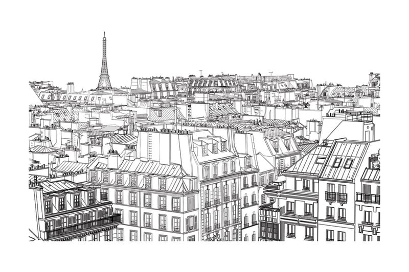 FOTOTAPET Parisian S Sketchbook 450x270 - Artgeist sp. z o. o. - Inredning & dekor - Väggdekor - Tapeter & tapettillbehör - Fototapeter