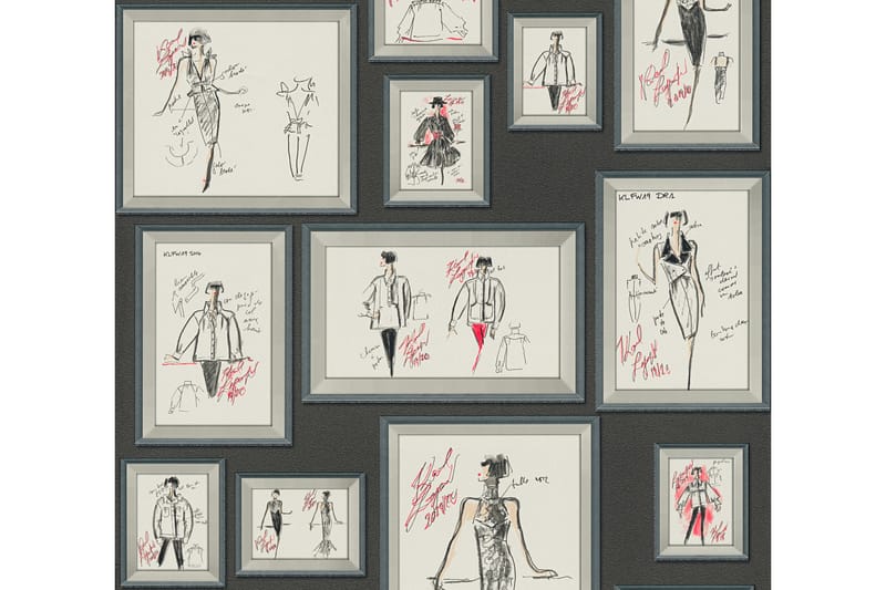 Designer Tapet Sketch by Karl Lagerfeld - AS Creation - Inredning & dekor - Väggdekor - Tapeter & tapettillbehör - Mönstrade tapeter