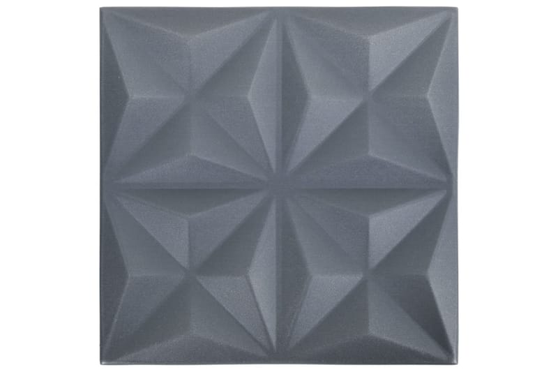 3D Väggpaneler 24 st 50x50 cm origami grå 6 m² - Grå - Inredning & dekor - Väggdekor - Väggpanel